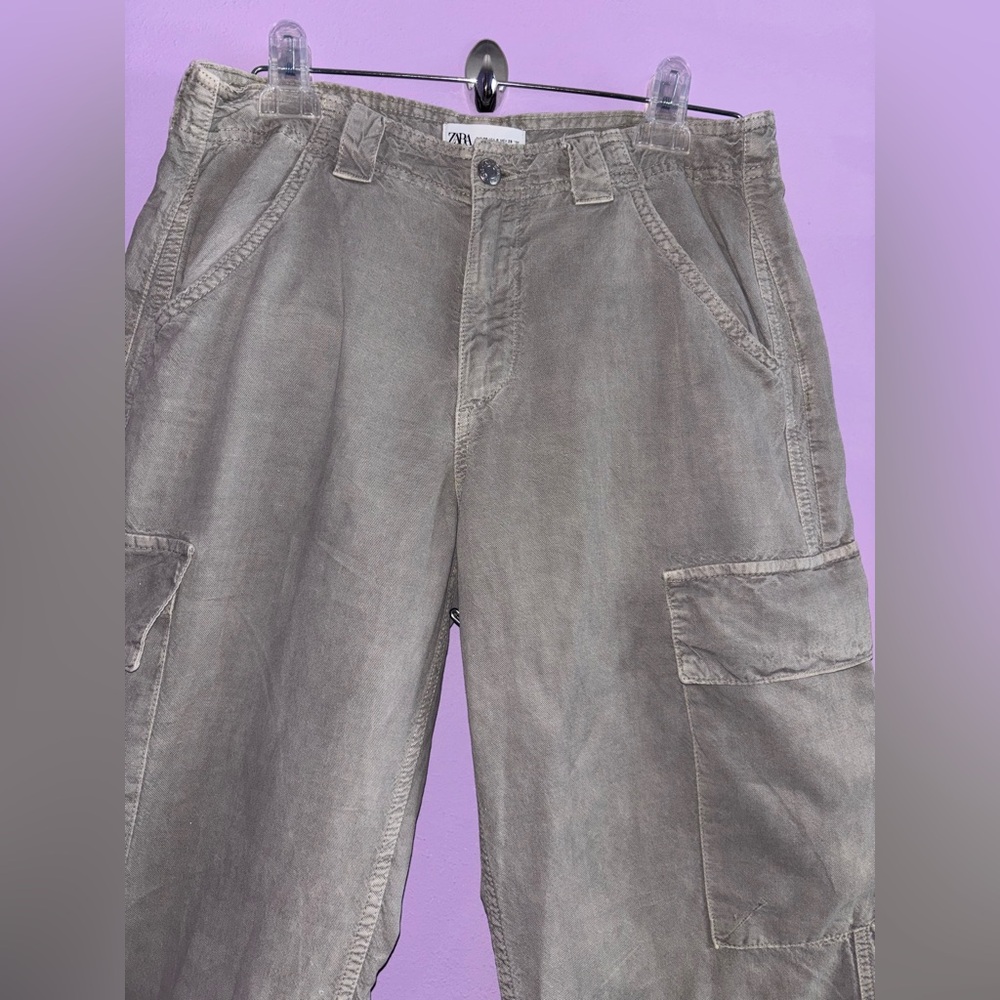 Zara Gray Cargo Pants - Picture 4 of 7